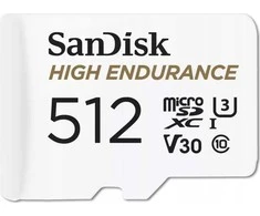 Atminties kortelė SanDisk High Endurance microSDXC 512GB, su adapteriu