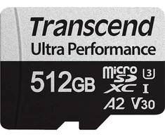 SD Micro SD atminties kortelė 512GB Transcend SDXC USD340S su adapteriu