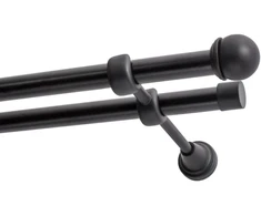 Decastyl Dvigubas karnizas FI 19 mm juodas 160 cm su rutulio formos galais MAX KOWALSKI