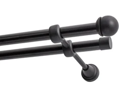 Decastyl Dvigubas karnizas FI 19 mm juodas 400 cm su rankena MAX KOWALSKI