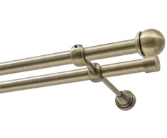 Decastyl Dviguba užuolaidų karnizas FI 19 mm antikvarinis žalvaris 320 cm rutulys MAX KOWALSKI