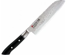 KASUMI Kaltas japoniškas Santoku peilis, ilgis 18 cm, kalamas plienas VG-10 HM