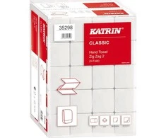 Lapelinis rankšluostinis popierius Katrin Classic Zig Zag M2, 2 sl., 200 lapelių, 23.4x23cm, 20 vnt.