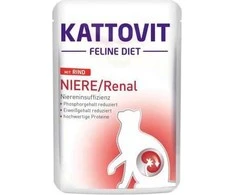 Drėgnas Kačių Maistas - KATTOVIT Feline Diet Inkstams Su Jautiena 85g