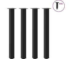 Kavos staliuko kojelės, 4 vnt., juodos, 100–102 cm, plieninės