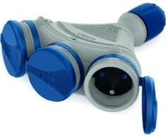 KEL Prailginimo laido skirstytuvas su 3 lizdais be 16A 250V IP54 pilka/mėlyna GN-X3/54 W-01157