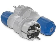KEL Paprastas kištukas 16A 2P + Z 250V IP54 pilkas / mėlynas WT-54 (W-97976)