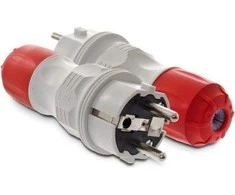 KEL Paprastas kištukas 16A 2P + Z 250V IP54 pilkas / raudonas WT-54 (W-98000)