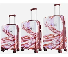 Kelioninis 3 viename lagaminų rinkinys ABS+PC T5654-0 baltai violetinė SEMI LINE