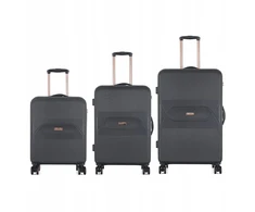 Kelioninis 3 VNT. 1 RINKINYS lagaminų ABS T5787-0 juodas SEMI LINE