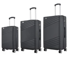 Kelioninis 3 viename lagaminų rinkinys ABS T5789-0 juodas SEMI LINE