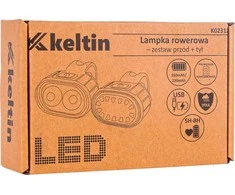 KELTIN vandeniui atsparus IPX4 USB dviračio žibintas – priekinis ir galinis komplektas (120)