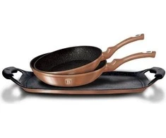 GRANITINIŲ KETUČIŲ RINKINYS + KIRTINĖ BERLINGER HAUS METALLIC LINE ROSE GOLD BH-1669