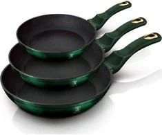3 GRANITINIŲ KEPUČIŲ RINKINYS 20/24 / 28CM BERLINGER HAUS METALLIC EMERALD BH-6168
