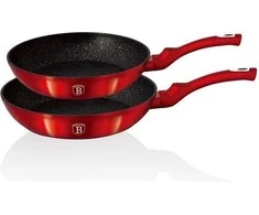2 GRANITINĖS KELIŲ RINKINYS 22/26CM BERLINGER HAUS METALLIC LINE BURGUNDY BH-1612-NF
