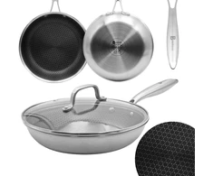 Keptuvė Brunbeste Keptuvė plieninė su dangteliu indukcija NON-STICK plaster miodu 26CM BRUNBESTE BB-5555
