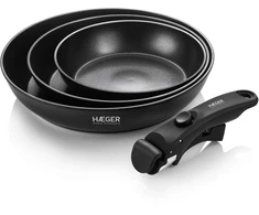 Haeger PA-C04.021A Easy Fit Pans frying pan set with removable handle 3pcs