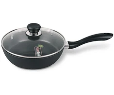 Keptuvė Maestro Keptuvė su dangteliu indukcija gaz 20cm juoda MAESTRO MR-1205-20