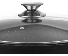 Orion Wok keptuvė GRANDE 32 cm granitinė su stikliniu dangteliu