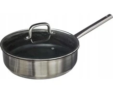 Secret De Gourmet Steel Nerūdijančio plieno keptuvė su dangčiu, nepridegančia danga, 29,5 cm