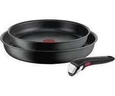 TEFAL | Keptuvė rinkinys | L7649253 Ingenio Ultimate | Kepimas | Skersmuo 24/28 cm | Tinka indukcinei kaitlentei | Nuimama rankena | Juodas
