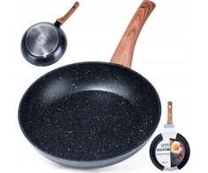 Keptuvė Vilde Juodas&amp;amp;Wood 24 cm aliuminė su granitine danga