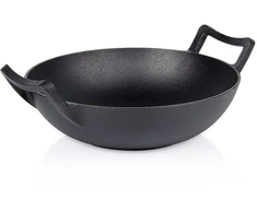 Ketaus wok keptuvė Vilde Cast Line 32 cm, juoda