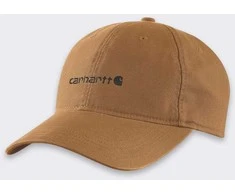 Kepurė Czapka Carhartt drobė su siuvinėta grafika, ruda