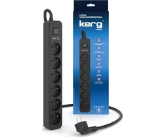 KERG ilgintuvas su automatiniu jungikliu – 6 lizdai, 16A, 5m