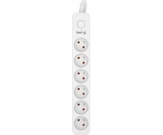 Kerg KERG plėtiklis su perjungimu -6 socket-baltas-3m-16A-H05VV-F-3x1.5mm2