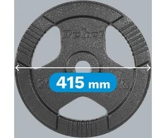 Ketaus olimpinis svarmuo 20 kg, 51 mm skylė, plokštelė su rankenomis, REBEL ACTIVE