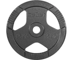 Ketaus olimpinių svarmenų rinkinys 2 x 15 kg, 51 mm skylė, plokštelė su rankenomis, REBEL ACTIVE