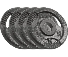 Ketaus olimpinių svarmenų rinkinys 4 x 2.5kg, 51 mm skylė, plokštelė su rankenomis, REBEL ACTIVE