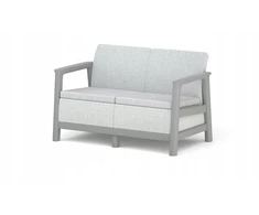 Keter Sofa ogrodowa dwuosobowa Scandi Linea 2 Seater Sofa šviesiai pilkas/tamsiai pilka plieno (8711245162508)
