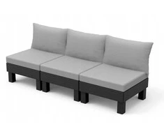 Keter Trivietė sodo sofa „Elements“ pilka šviesiai pilka