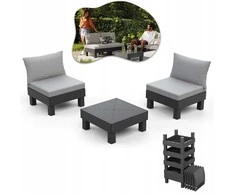 Lauko baldų komplektas Keter Sodo baldų komplektas Elements Balcony Set pilka/light pilka