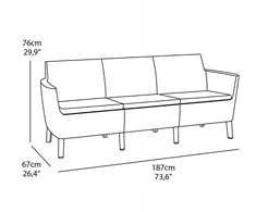 Keter Salemo 3 Seater Sofa beige