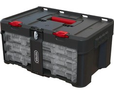Įrankių dėžė - KETER Stack'N'Roll su 3 organizatoriais Juoda