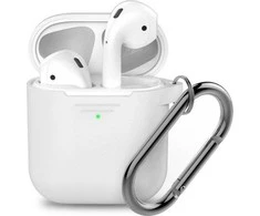 KeyBudz Elevate Keychain - silicio apsauginė dėklas AirPods 1 / 2 (balta)