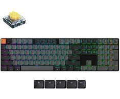 Klaviatūra žaidimams Keychron K5X Keychron Low-Profile 2.0 Banana belaidė mechaninė su pašvietimu juoda-pilka