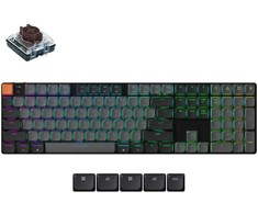 Klaviatūra žaidimams Keychron K5X Keychron Low-Profile 2.0 Brown belaidė mechaninė su pašvietimu juoda-pilka