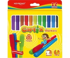 Flomasteriai Keyroad Capfix, 12 spalvų