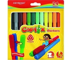 Flomasteriai Keyroad Capfix, 24 spalvų
