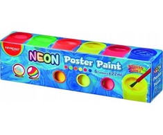 Keyroad plakatų dažai 6x22ml, neoniniai, su teptuku