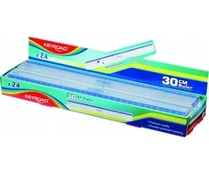 Keyroad KEYROAD plastikinė liniuotė, 30cm, skaidri, 24 vnt, dėžutė