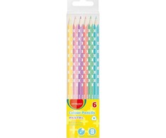 Pasteliniai trikampiai pieštukai 6vnt - Keyroad
