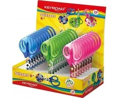 Keyroad Mokyklinės žirklės „Tatto soft“, 15 cm (24 vnt.)
