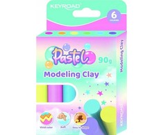 Keyroad Plastelina okrągła 6x15g pastel pudełko mix
