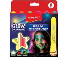 Keyroad Fluorescenciniai veido dažymo pieštukai Luminious, 6 vnt.