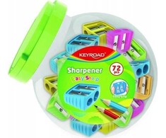Keyroad Plastikinis drožtukas Easy-Sharp, dvigubas, 72 vnt., tūbelėje, mišrių spalvų